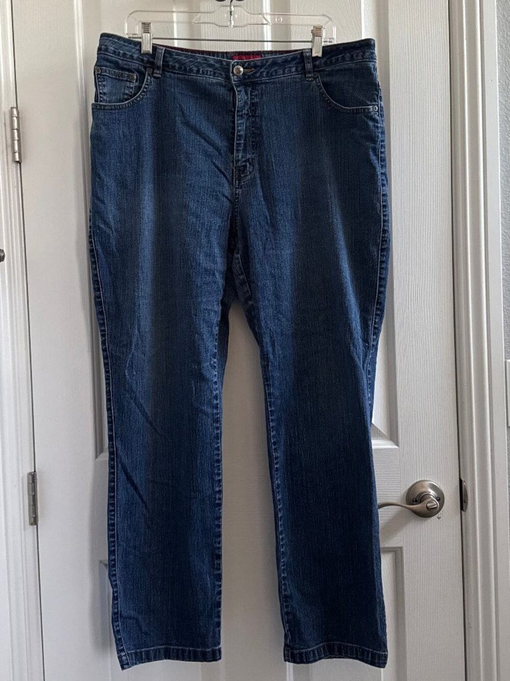 Westport Signature Fit Straight Jeans Womens 16 Blue Denim Cotton Straight Leg
